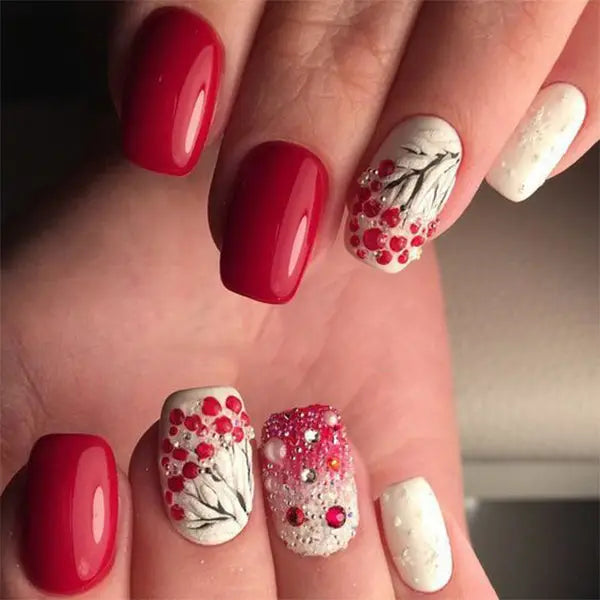 Amazing Winter Snowy Nails Art Design