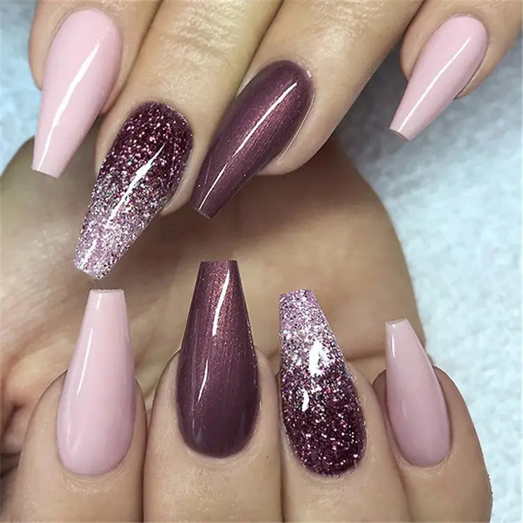 Ombre Design For Coffin Nails