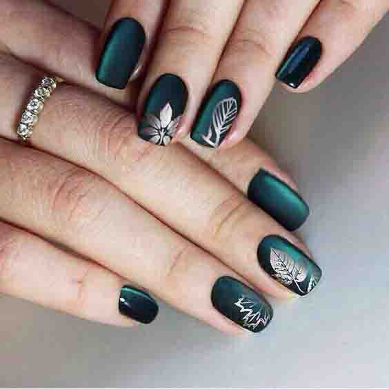 10+ Matte Emerald Green Nails; Matte Emerald Green Nail; Matte Emerald Green Glitter Nail;chic nail designs;easy designs for short nails; Fall nails; winter nail; Christmas Nails