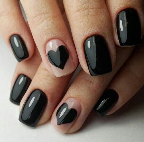 99+ Trending Black Nails Art Manicure Ideas; Black coffin nails; Black acrylic nails; long Black gel nail; short Black nails; Black cute nails; Black matte nails; Black glitter nails.