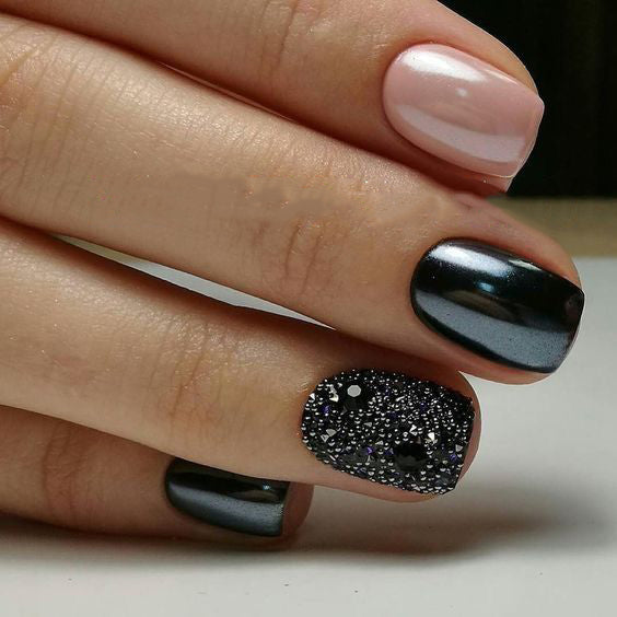 99+ Trending Black Nails Art Manicure Ideas; Black coffin nails; Black acrylic nails; long Black gel nail; short Black nails; Black cute nails; Black matte nails; Black glitter nails.