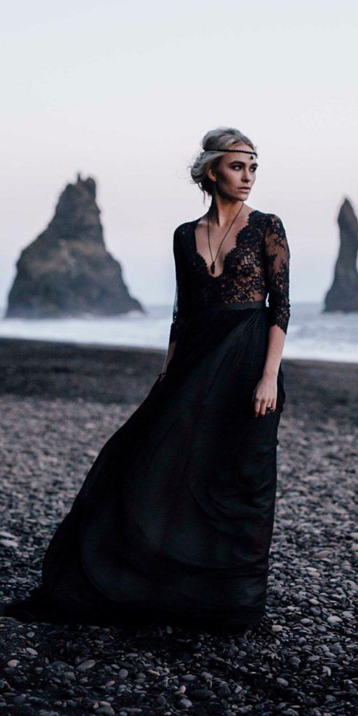 20 + Elegant Black Wedding Dresses