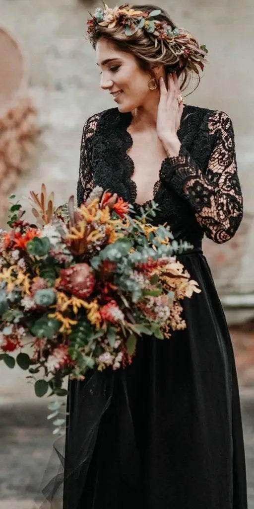 20 + Elegant Black Wedding Dresses