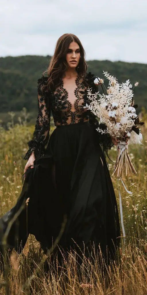 20 + Elegant Black Wedding Dresses