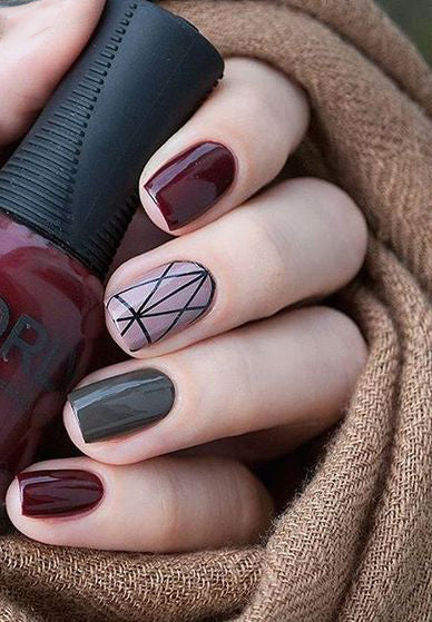 GEOMETRIC NAIL ART IDEAS; nails alchemy; claws; geometric nails; nails designs; Halloween nails; nails art; geometric aesthetic; nails polish;