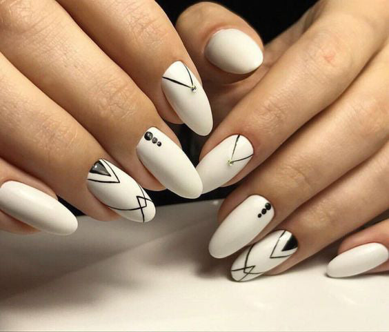 GEOMETRIC NAIL ART IDEAS; nails alchemy; claws; geometric nails; nails designs; Halloween nails; nails art; geometric aesthetic; nails polish;