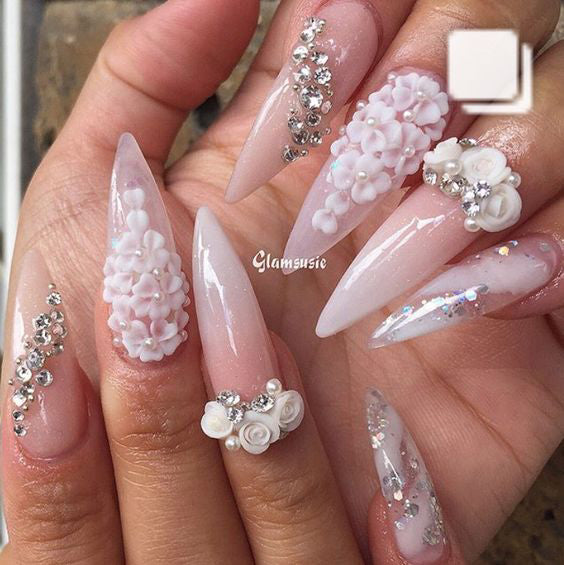 21+ Stylish Nude Stiletto Nails To Be In Trends 2019; Gorgeous Glitter Stiletto Nails; Nude Stiletto nails; cute Stiletto nails; Stiletto coffin nails; easy Stiletto nails; Stiletto nails designs;