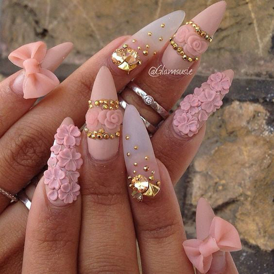 21+ Stylish Nude Stiletto Nails To Be In Trends 2019; Gorgeous Glitter Stiletto Nails; Nude Stiletto nails; cute Stiletto nails; Stiletto coffin nails; easy Stiletto nails; Stiletto nails designs;