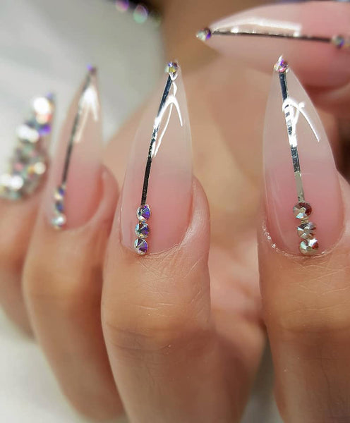 30 cool and trendy stiletto nail art designs; Stiletto Nail Designs; Bling Stiletto Nail; Ombre Stiletto Nail; Simple Stiletto Nail; Acrylic Coffin Stiletto Nail.