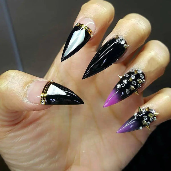 30 cool and trendy stiletto nail art designs; Stiletto Nail Designs; Bling Stiletto Nail; Ombre Stiletto Nail; Simple Stiletto Nail; Acrylic Coffin Stiletto Nail.