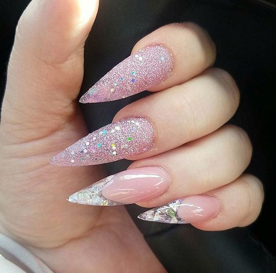 30 cool and trendy stiletto nail art designs; Stiletto Nail Designs; Bling Stiletto Nail; Ombre Stiletto Nail; Simple Stiletto Nail; Acrylic Coffin Stiletto Nail.