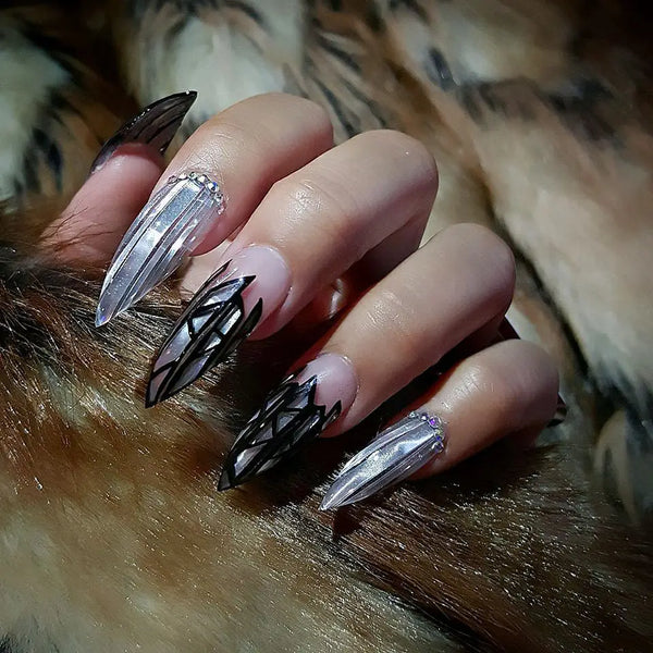 30 cool and trendy stiletto nail art designs; Stiletto Nail Designs; Bling Stiletto Nail; Ombre Stiletto Nail; Simple Stiletto Nail; Acrylic Coffin Stiletto Nail.