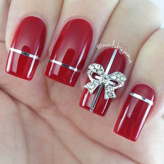 Christmas Presents Nails Art; Christmas nails; cute Christmas nails; Christmas coffin nails; easy Christmas nails; Christmas nails designs;