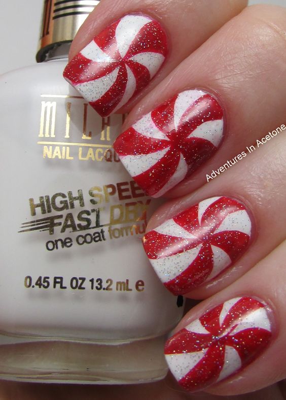 Sweet Candy Christmas Nail Art; Christmas nails; cute Christmas nails; Christmas coffin nails; easy Christmas nails; Christmas nails designs;