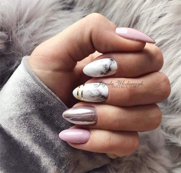 10+ Almond Marble Nails designs；Marble Nails；Almond Nails；Nails Trend；Nails Art；Nails design；Nails Art；Nails acrylic；Nails winter；