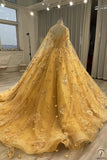 Gold Cape Quinceanera Dress OS746 - Bridal Party Dresses $849.99