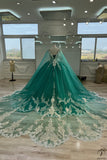 Green Cape Quinceanera Dress OS731 - Quinceanera Dress $849.99