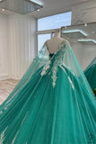 Green Cape Quinceanera Dress OS731 - Quinceanera Dress $849.99