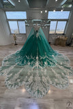 Green Cape Quinceanera Dress OS731 - Quinceanera Dress $849.99