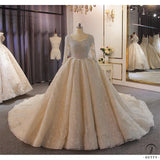 Long Sleeves Beading Wedding Dress OS3903 - $2,460.50