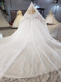 Off Shoulder Lace Flower Wedding Dress OSX001 - White Wedding Dresses $599.99