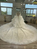 Ostty Luxury White Short Sleeves Wedding Dress OS702 - Quinceanera Dress $1,299