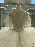 Ostty Luxury White Short Sleeves Wedding Dress OS702 - Quinceanera Dress $1,299