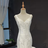 Waist-Tight Fishtail Wedding Dress Luxury Large Trailing Bride Korean-Style Slimming Satin Backpack Backless - $493.87