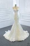 Wedding Bride Fishtail Gown Women’s Trailing Wedding Wedding Veil Beauty Performance Costume - White / Customized Service - $699.99