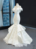 Wedding Dress Bridal Mori Super Fairy Dream Wedding Dress Stage Fishtail Pettiskirt - White / Custom made - $699.99