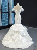 Wedding Dress Bridal Mori Super Fairy Dream Wedding Dress Stage Fishtail Pettiskirt - White / Custom made - $699.99