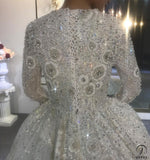 White High Neck Long Sleeves Full Beading Wedding Dress OS3939 - Wedding & Bridal Party Dresses $2,285.99