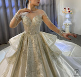 Long Sleeves Beading Wedding Dress OS3927 - $2,460.50