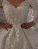 Copy of Copy of Copy of Copy of Copy of Long Sleeves Beading Wedding Dress OS3926 - $2,460.50